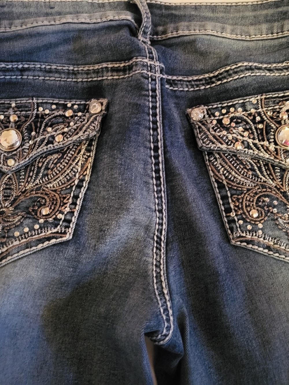 Apt. 9 Dark Blue Jeans with Embellished Back Pockets